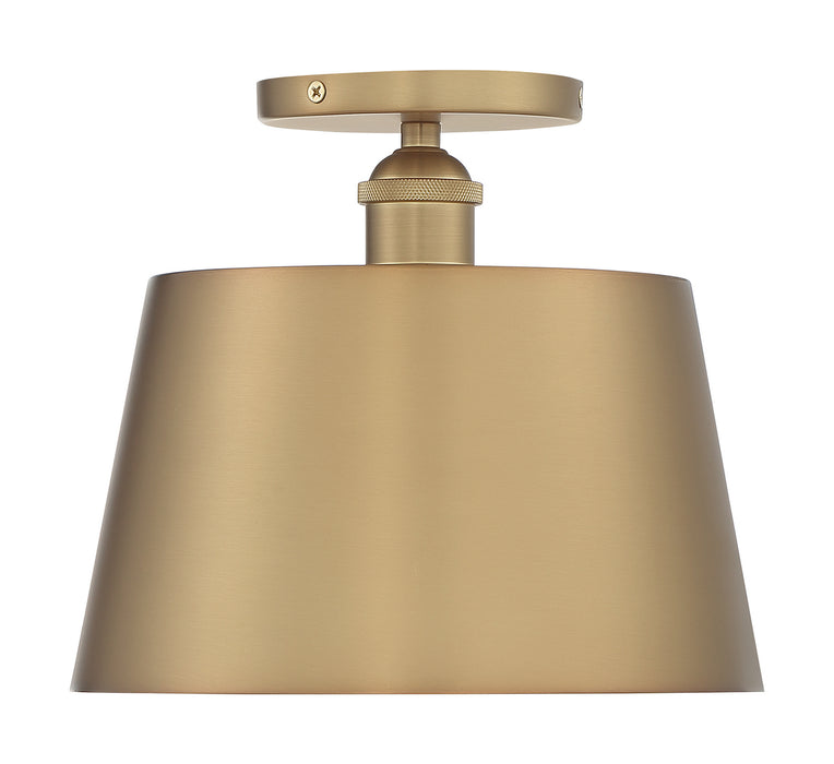 Myhouse Lighting Nuvo Lighting - 60-7322 - One Light Semi Flush Mount - Motif - Brushed Brass / White Accents
