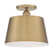 Myhouse Lighting Nuvo Lighting - 60-7322 - One Light Semi Flush Mount - Motif - Brushed Brass / White Accents