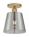 Myhouse Lighting Nuvo Lighting - 60-7323 - One Light Semi Flush Mount - Motif - Brushed Brass / Smoked Glass