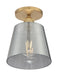 Myhouse Lighting Nuvo Lighting - 60-7323 - One Light Semi Flush Mount - Motif - Brushed Brass / Smoked Glass