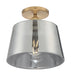 Myhouse Lighting Nuvo Lighting - 60-7324 - One Light Semi Flush Mount - Motif - Brushed Brass / Smoked Glass