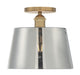 Myhouse Lighting Nuvo Lighting - 60-7324 - One Light Semi Flush Mount - Motif - Brushed Brass / Smoked Glass