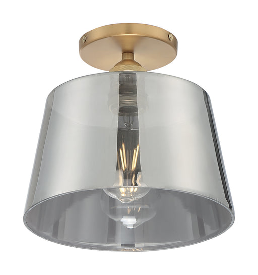 Myhouse Lighting Nuvo Lighting - 60-7324 - One Light Semi Flush Mount - Motif - Brushed Brass / Smoked Glass