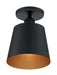 Myhouse Lighting Nuvo Lighting - 60-7331 - One Light Semi Flush Mount - Motif - Black / Gold Accents