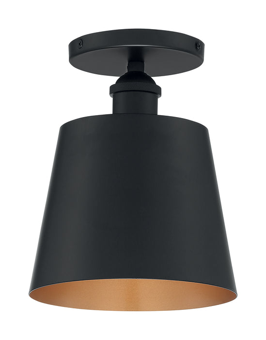 Myhouse Lighting Nuvo Lighting - 60-7331 - One Light Semi Flush Mount - Motif - Black / Gold Accents