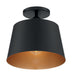 Myhouse Lighting Nuvo Lighting - 60-7332 - One Light Semi Flush Mount - Motif - Black / Gold Accents