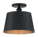 Myhouse Lighting Nuvo Lighting - 60-7332 - One Light Semi Flush Mount - Motif - Black / Gold Accents