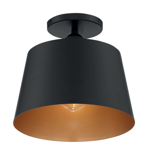 Myhouse Lighting Nuvo Lighting - 60-7332 - One Light Semi Flush Mount - Motif - Black / Gold Accents