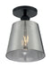 Myhouse Lighting Nuvo Lighting - 60-7333 - One Light Semi Flush Mount - Motif - Black / Smoked Glass