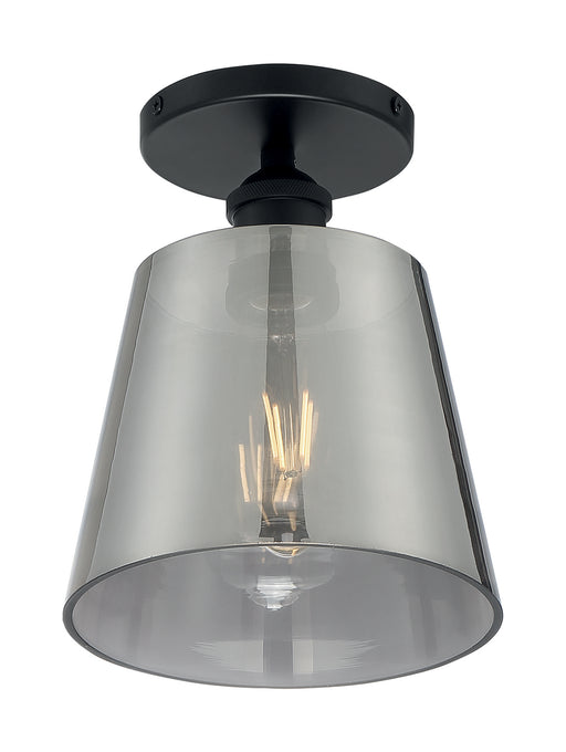 Myhouse Lighting Nuvo Lighting - 60-7333 - One Light Semi Flush Mount - Motif - Black / Smoked Glass
