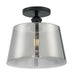 Myhouse Lighting Nuvo Lighting - 60-7334 - One Light Semi Flush Mount - Motif - Black / Smoked Glass