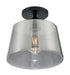 Myhouse Lighting Nuvo Lighting - 60-7334 - One Light Semi Flush Mount - Motif - Black / Smoked Glass