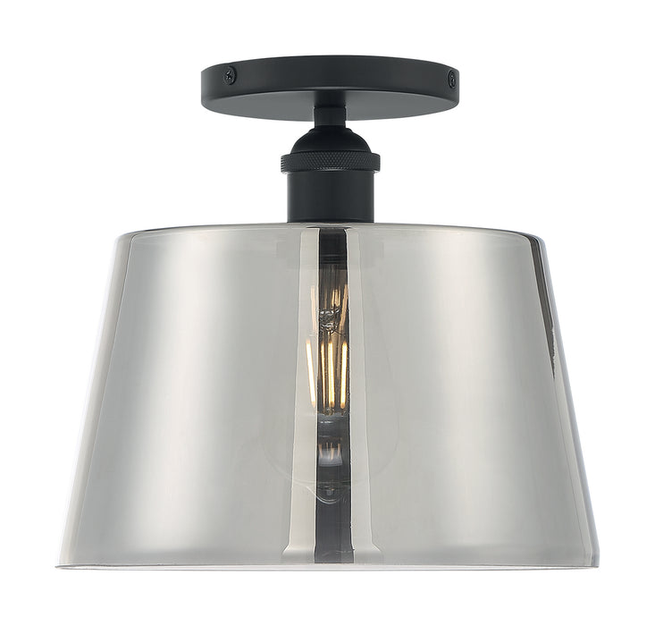 Myhouse Lighting Nuvo Lighting - 60-7334 - One Light Semi Flush Mount - Motif - Black / Smoked Glass