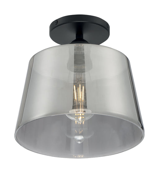 Myhouse Lighting Nuvo Lighting - 60-7334 - One Light Semi Flush Mount - Motif - Black / Smoked Glass