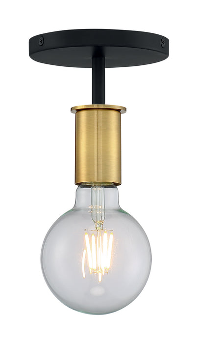 Myhouse Lighting Nuvo Lighting - 60-7343 - One Light Semi Flush Mount - Ryder - Black / Brushed Brass
