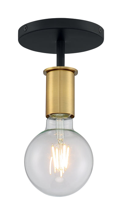 Myhouse Lighting Nuvo Lighting - 60-7343 - One Light Semi Flush Mount - Ryder - Black / Brushed Brass