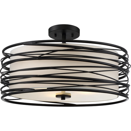 Myhouse Lighting Quoizel - SPL1720K - Three Light Semi-Flush Mount - Spiral - Mystic Black