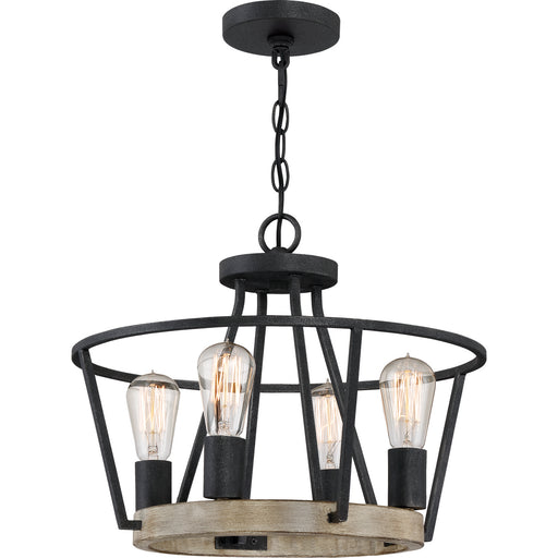 Myhouse Lighting Quoizel - BRT2817GK - Four Light Pendant - Brockton - Grey Ash