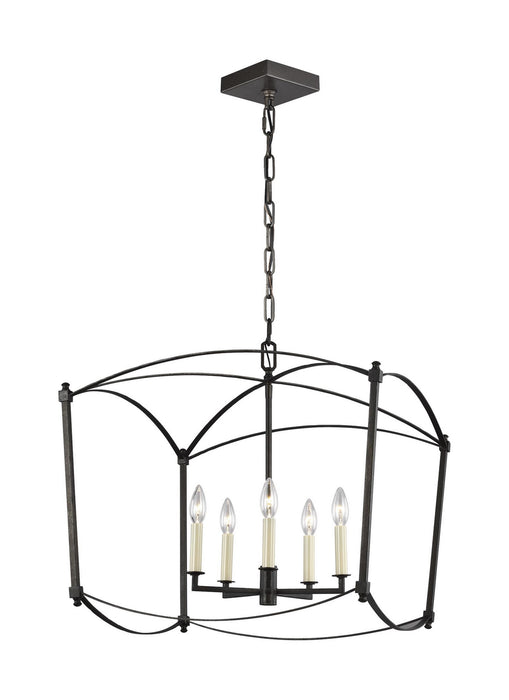 Myhouse Lighting Visual Comfort Studio - F3325/5SMS - Five Light Lantern - Thayer - Smith Steel