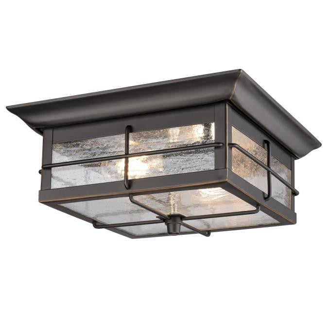 Myhouse Lighting Westinghouse Lighting - 6578400 - Two Light Flush Mount - Orwell - Oil Rubbed Bronze With Highlights