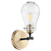 Myhouse Lighting Quorum - 511-1-69 - One Light Wall Mount - 511 Lighting Series - Textured Black w/ Aged Brass