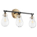 Myhouse Lighting Quorum - 511-3-69 - Three Light Vanity - 511 Lighting Series - Textured Black w/ Aged Brass