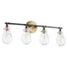 Myhouse Lighting Quorum - 511-4-69 - Four Light Vanity - 511 Lighting Series - Textured Black w/ Aged Brass