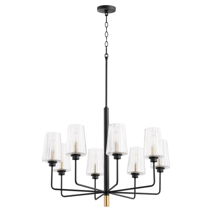 Myhouse Lighting Quorum - 625-8-6980 - Eight Light Chandelier - Dalia - Textured Black w/ Aged Brass