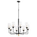 Myhouse Lighting Quorum - 625-8-6980 - Eight Light Chandelier - Dalia - Textured Black w/ Aged Brass