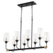 Myhouse Lighting Quorum - 626-8-6980 - Eight Light Chandelier - Dalia - Textured Black w/ Aged Brass