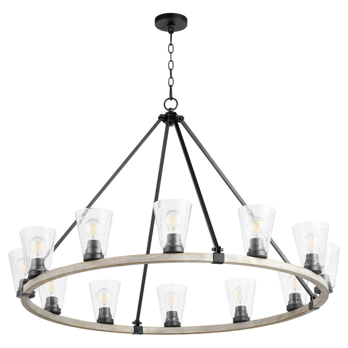 Myhouse Lighting Quorum - 63-12-6941 - 12 Light Chandelier - Paxton - Textured Black w/ Weathered Oak Finish