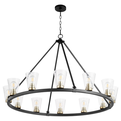 Myhouse Lighting Quorum - 63-12-6980 - 12 Light Chandelier - Paxton - Textured Black w/ Aged Brass