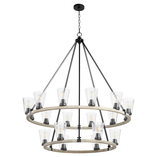 Myhouse Lighting Quorum - 63-18-6941 - 18 Light Chandelier - Paxton - Textured Black w/ Weathered Oak Finish