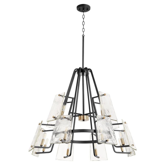 Myhouse Lighting Quorum - 637-12-69 - 12 Light Chandelier - Tioga - Textured Black w/ Aged Brass