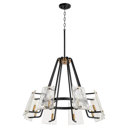 Myhouse Lighting Quorum - 637-8-69 - Eight Light Chandelier - Tioga - Textured Black w/ Aged Brass