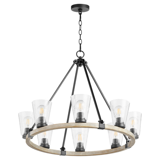 Myhouse Lighting Quorum - 63-8-6941 - Eight Light Chandelier - Paxton - Textured Black w/ Weathered Oak Finish