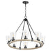 Myhouse Lighting Quorum - 63-8-6941 - Eight Light Chandelier - Paxton - Textured Black w/ Weathered Oak Finish