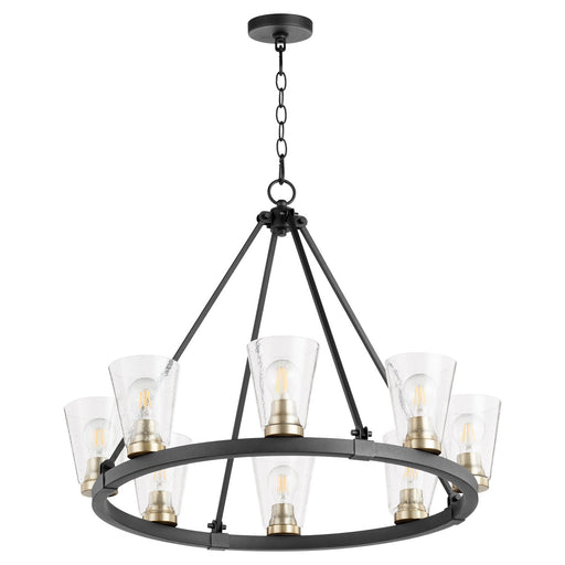 Myhouse Lighting Quorum - 63-8-6980 - Eight Light Chandelier - Paxton - Textured Black w/ Aged Brass