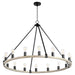 Myhouse Lighting Quorum - 64-16-6941 - 16 Light Chandelier - Paxton - Textured Black w/ Weathered Oak Finish