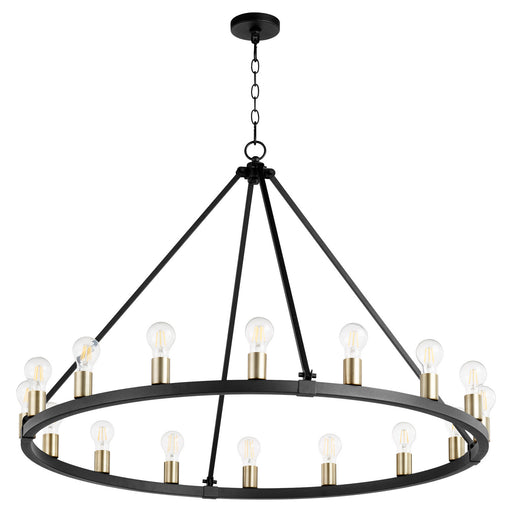 Myhouse Lighting Quorum - 64-16-6980 - 16 Light Chandelier - Paxton - Textured Black w/ Aged Brass