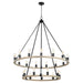 Myhouse Lighting Quorum - 64-24-6941 - 24 Light Chandelier - Paxton - Textured Black w/ Weathered Oak Finish