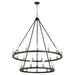 Myhouse Lighting Quorum - 64-24-6980 - 24 Light Chandelier - Paxton - Textured Black w/ Aged Brass