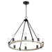 Myhouse Lighting Quorum - 64-8-6941 - Eight Light Chandelier - Paxton - Textured Black w/ Weathered Oak Finish