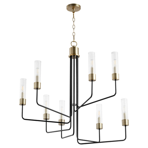 Myhouse Lighting Quorum - 695-8-6980 - Eight Light Chandelier - Helix - Textured Black w/ Aged Brass