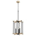 Myhouse Lighting Quorum - 8134-3-69 - Three Light Entry - Silva - Textured Black w/ Weathered Oak Finish