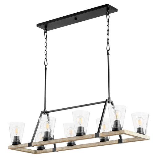 Myhouse Lighting Quorum - 83-8-6941 - Eight Light Chandelier - Paxton - Textured Black w/ Weathered Oak Finish