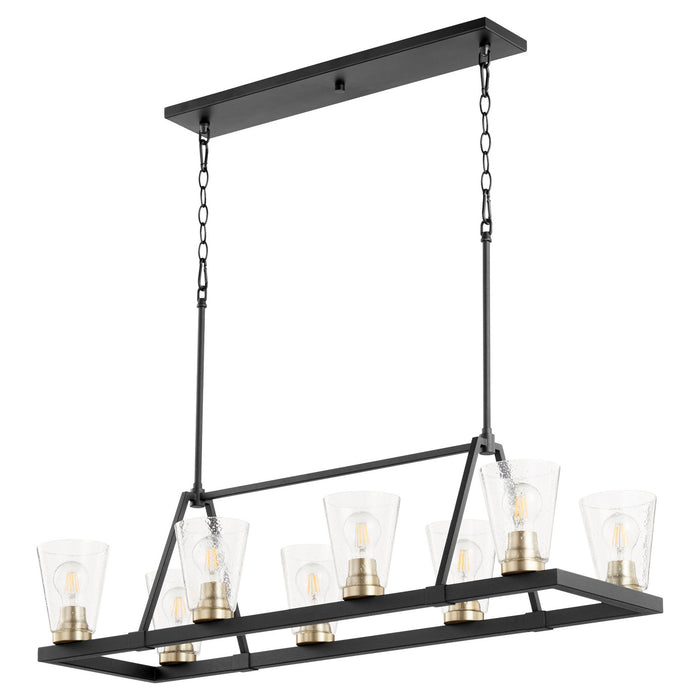 Myhouse Lighting Quorum - 83-8-6980 - Eight Light Chandelier - Paxton - Textured Black w/ Aged Brass