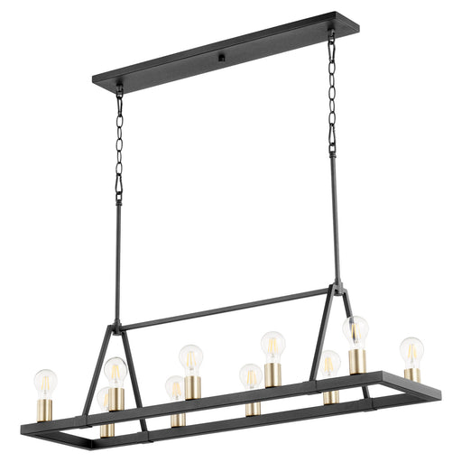 Myhouse Lighting Quorum - 84-10-6980 - Ten Light Chandelier - Paxton - Textured Black w/ Aged Brass