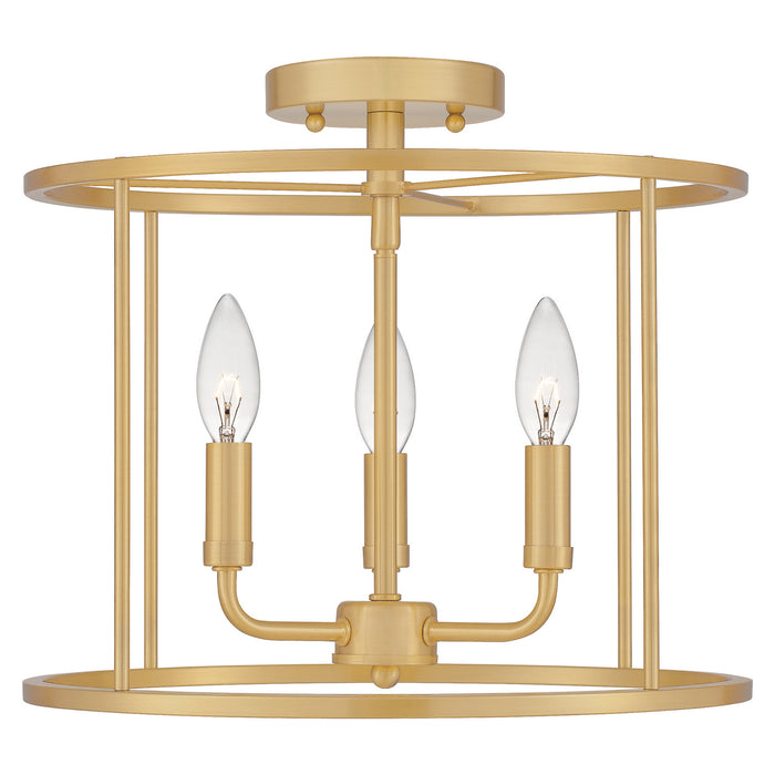 Myhouse Lighting Quoizel - ABR1714AB - Three Light Semi Flush Mount - Abner - Aged Brass