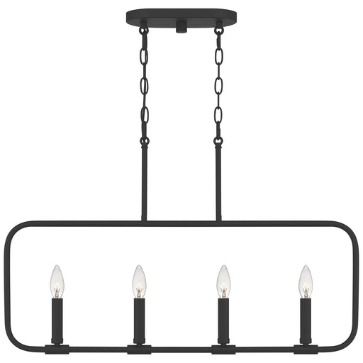 Myhouse Lighting Quoizel - ABR432MBK - Four Light Linear Chandelier - Abner - Matte Black